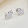 Girls Sterling Silver Polar Bear Stud Earrings, thumbnail 1 of 4