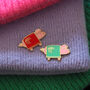 Pig In A Blanket Enamel Pin, thumbnail 3 of 12