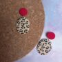 Polymer Clay Leopard Print Dangle Earrings, thumbnail 1 of 2