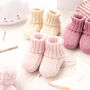 Toffee Moon Baby Girl Knitted Booties, thumbnail 1 of 12