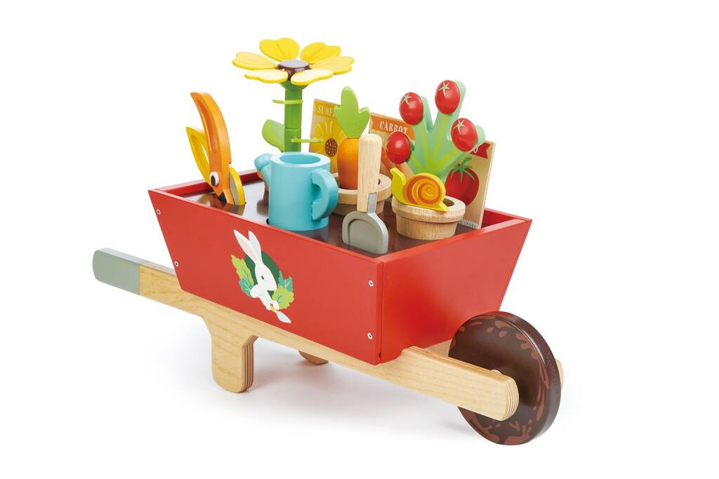 Sustainable Toy Wooden Garden Wheelbarrow Set By Crafts4Kids
