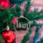 Personalised Name Wooden Christmas Decoration Bauble, thumbnail 3 of 3