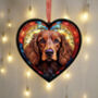 Working Cocker Spaniel Stained Glass Effect Heart Suncatcher, thumbnail 5 of 5