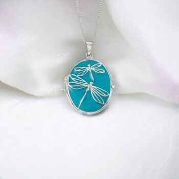 Personalised Dragonfly Locket In Sterling Silver, 2 of 12