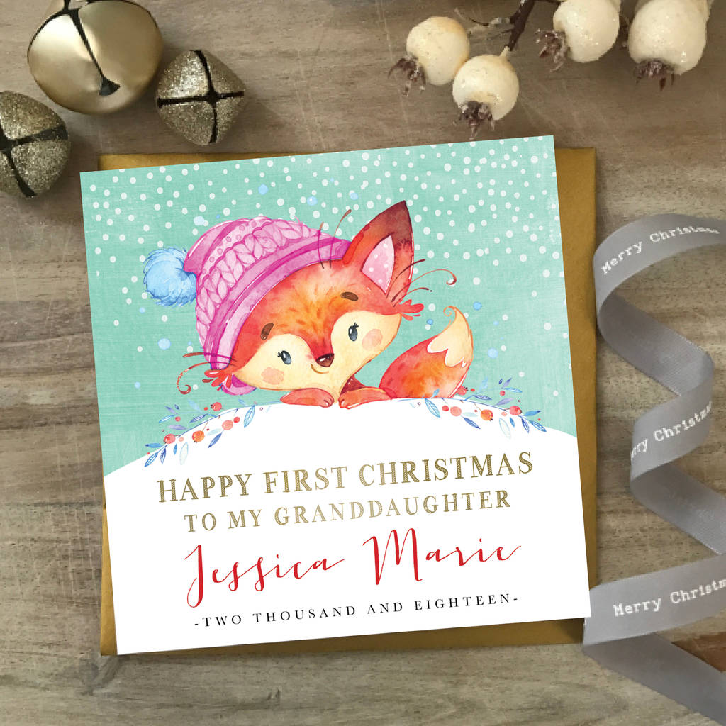 To My Granddaughter First Christmas Card | Personalised By Farrah &amp; Eve