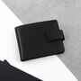 Men's Rfid Black Leather Bifold Wallet, thumbnail 1 of 3