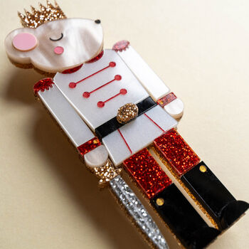The Mouse King Nutcracker Christmas Brooch, 7 of 9