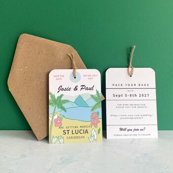 St Lucia Save The Date Luggage Tag, 4 of 8