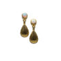 Dainty Oval Shell White Opal Earrings, thumbnail 5 of 6