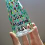 Just Married Initial Bud Vase With Floral Design, thumbnail 3 of 6