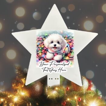 Personalised Bichon Freis In Christmas Lights, 6 of 9