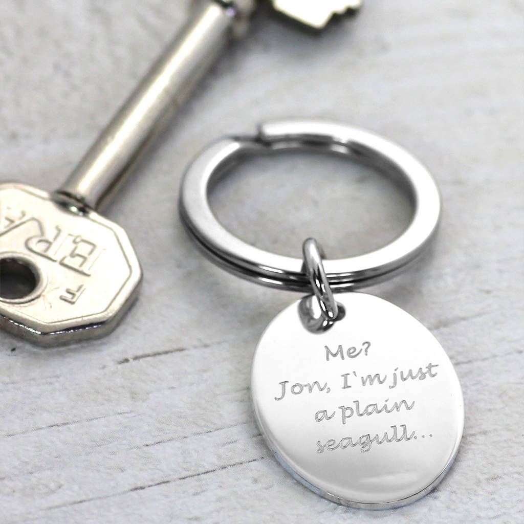 Personalised Oval Sterling Silver Keyring, 1 of 5
