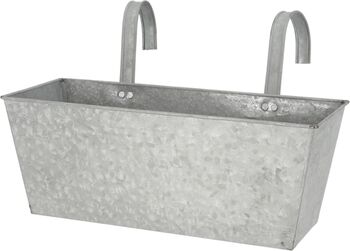 Zinc Balcony Planter Metal Flower Pot Holder Window Box, 2 of 3