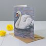 Swan Art Greeting Card, thumbnail 1 of 2
