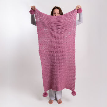 Beginners Pom Pom Blanket Crochet Kit, 5 of 9