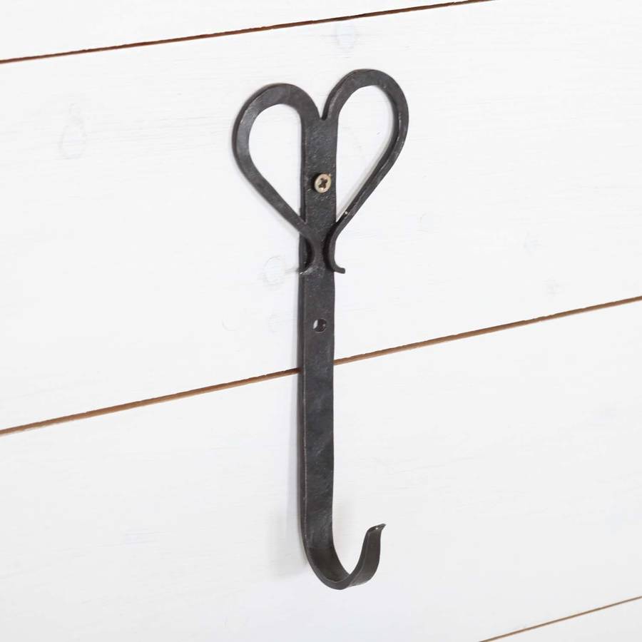 Single Black Scissor Heart Wall Hook By Red Berry Apple