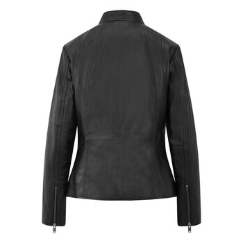 Luxury Sheepskin Leather Biker Jacket Woman's, 6 of 12