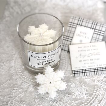 Personalised Christmas Candle Gift Boxed / Snowflake Design, 5 of 8