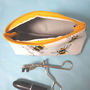 Bees Small Leather Makeup Bag, thumbnail 7 of 8