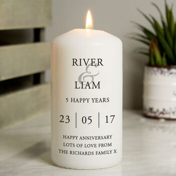 Personalised Wedding Day Date Candle, 2 of 2