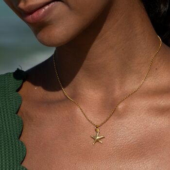 Starfish Necklace, Sterling Silver Or Gold Plated, 3 of 10