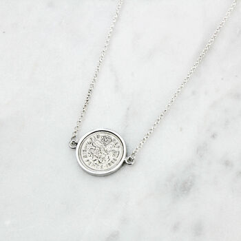 Personalised 70th Birthday Sixpence Necklace, 6 of 12