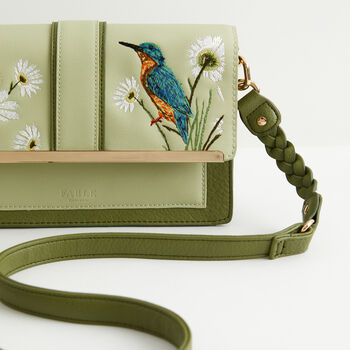 Embroidered Kingfisher Cross Body Bag, 2 of 8