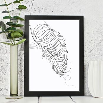 Palm Tree Leaf Line Drawing Print, 3 of 4