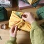 Reusable Yellow Botanical Fabric Gift Wrap, thumbnail 1 of 3
