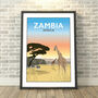 Zambia Safari, Africa Print, thumbnail 1 of 5
