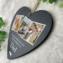 Personalised Photo Memorial Slate Hanging Heart Decoration 15 X 16cm, thumbnail 2 of 6