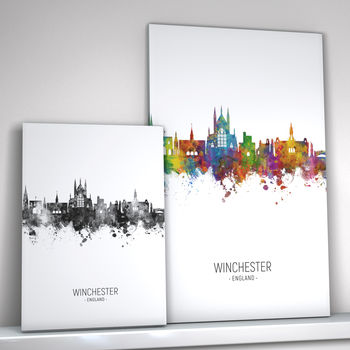 Winchester Skyline Portrait Print And Box Canvas, 2 of 5