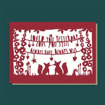 Love Fox Valentine's Card. Eco Friendly, 2 of 2