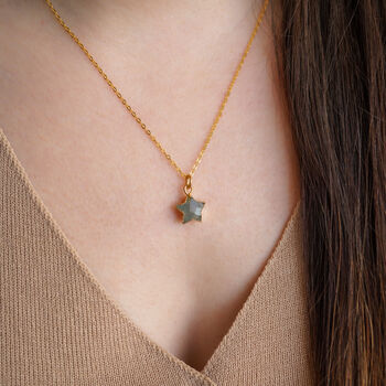 Aquamarine March Birthstone Star Necklace, 3 of 12