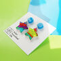 Bright Printed Acrylic Mismatch Earrings, thumbnail 12 of 12