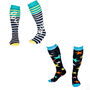 Gift Set Of Two Pairs Of Squelch Adult Socks Stars, thumbnail 1 of 4