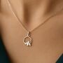 Sterling Silver Honeycomb Bee Pendant Necklace, thumbnail 5 of 8
