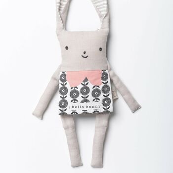 Soft Organic Bunny Cuddle Friend And Flip Book, 5 of 7