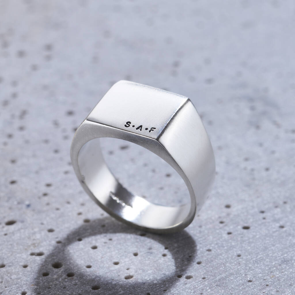 Personalised Unisex Silver Signet Ring, 1 of 9