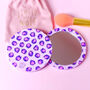 Pink And Purple Leopard Print Pocket Mirror With Pouch, thumbnail 4 of 7