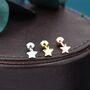 Tiny Star Screw Back Earrings In Sterling Silver, thumbnail 1 of 12