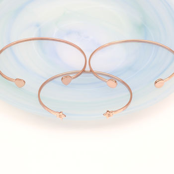 Personalised 18 Ct Rose Gold Open Bangle, 2 of 5