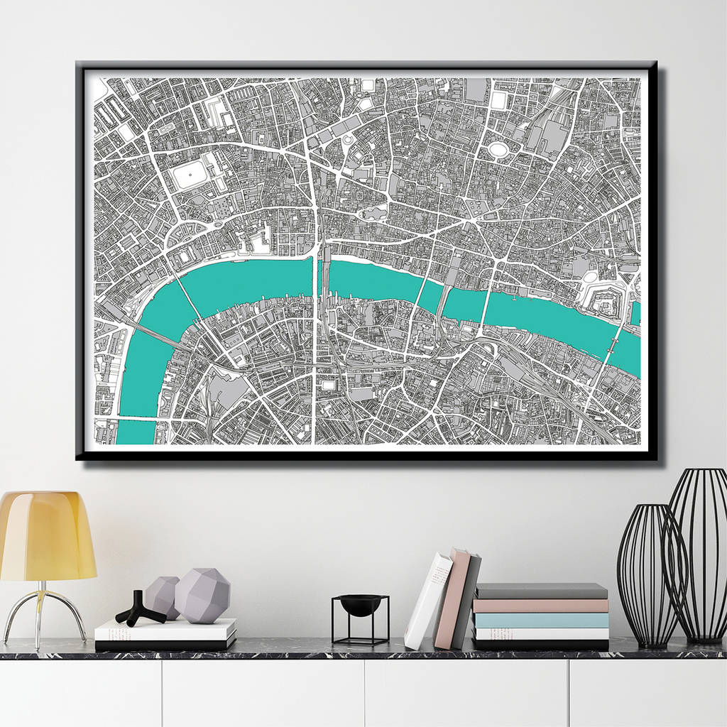 London Map Art Print Hand Drawn Limited Edition, 1 of 8