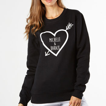 Personalised Love Heart Names Sweatshirt, 3 of 3