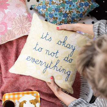 Cushion Embroidery Kit It's Ok To Not Do Everything, 2 of 3