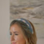 Turquoise And Oyster Silk Padded Headband 'Everlee', thumbnail 6 of 11