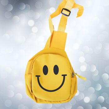 Stocking Filler Kids Crossover Backpack With Smiley Face Blue, 4 of 7