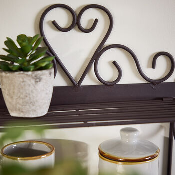 Vintage Iron Wall Shelf With Hooks, 2 of 5