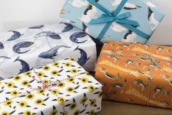 Galloping Gazelles Luxury, Recycled Wrapping Paper Pack, 4 of 5