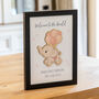 Personalised Elephant Framed Print New Baby Gift, thumbnail 6 of 7